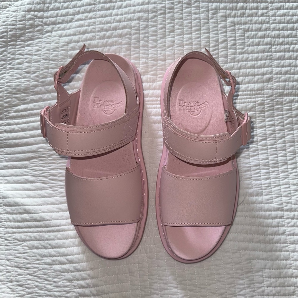 Dr. Martens baby Chalk Pink ‘Voss Mono’ chunky leather lightweight sandals - Picture 9 of 14